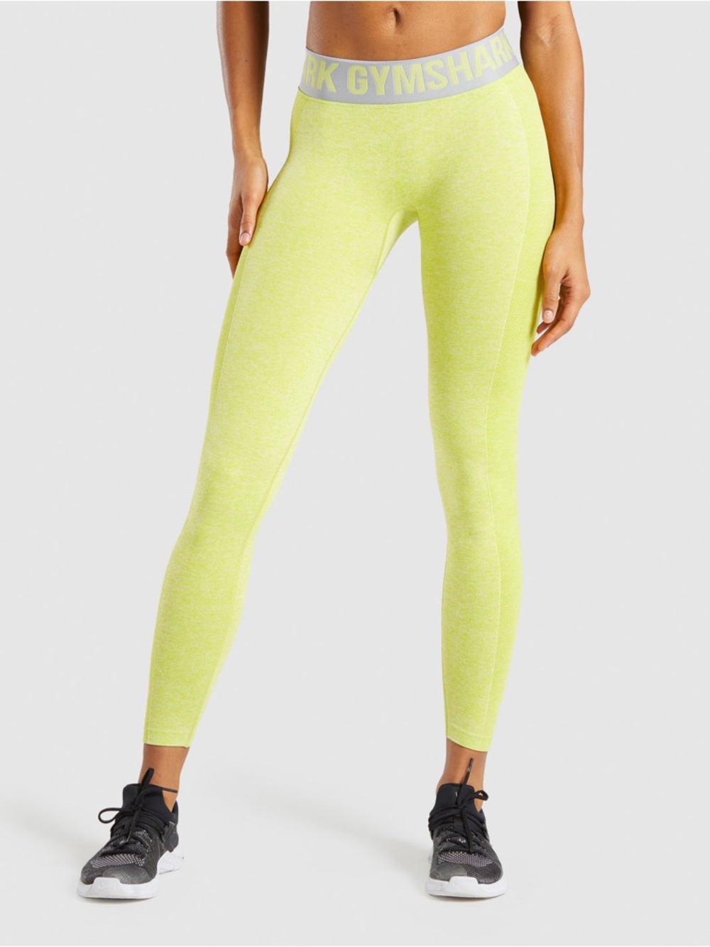 Gymshark Neon Yellow High-Waist Seamless Leggings size small (est)